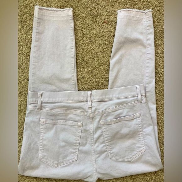 LOFT lavender modern skinny crop jeans w/cool raw hem NWOT run big for size - Picture 3 of 10